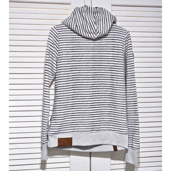 NAKETANO Darth X Striped Funnel Neck Pullover Hoodie Sweatshirt Size Medium 2210 - Picture 10 of 13